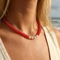 Natural Pearl Beaded Necklace, Real Pearl Non-Fading PVD Coated Waterproof 5