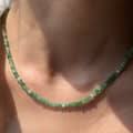 Natural Gemstone Faceted Beaded Necklace, Bohemian Summer Beach PVD Non-Fading 5