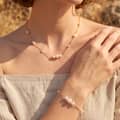 925 Sterling Silver Freshwater Pearl Bracelet, Natural Pearls Gold Plated Chain 3