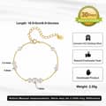 925 Sterling Silver Freshwater Pearl Bracelet, Natural Pearls Gold Plated Chain 5