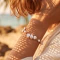 925 Silver Baroque Freshwater Pearl Bracelet, Irregularity Pearls 14K Gold Plated Adjustable 3