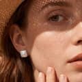 12mm Square Natural Freshwater Pearl Stud Earrings 925 Sterling Silver Flat Baroque 3