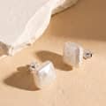 12mm Square Natural Freshwater Pearl Stud Earrings 925 Sterling Silver Flat Baroque 4