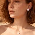 12mm Square Natural Freshwater Pearl Stud Earrings 925 Sterling Silver Flat Baroque 5