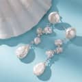 925 Sterling Silver Natural Freshwater Baroque Multi-Pearl Long Tassel Drop Earrings 3