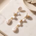 925 Sterling Silver Natural Freshwater Baroque Multi-Pearl Long Tassel Drop Earrings 4