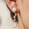 925 Sterling Silver Natural Freshwater Baroque Multi-Pearl Long Tassel Drop Earrings 5