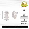 925 Sterling Silver Natural Freshwater Baroque Pearl Stud Earrings 20x15mm Irregular Flat 6