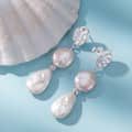 925 Sterling Silver 14K Gold Plated Irregular Natural Freshwater Baroque Pearl Drop Earrings 5