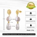 925 Sterling Silver 14K Gold Plated Irregular Natural Freshwater Baroque Pearl Drop Earrings 6