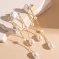 925 Sterling Silver Freshwater Pearl Long Chain Tassel Drop Dangle Earrings 1