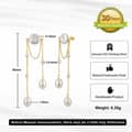925 Sterling Silver Freshwater Pearl Long Chain Tassel Drop Dangle Earrings 6