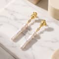 925 Sterling Silver Natural Freshwater Baroque Pearl Long Drop Earrings Daily Wear 5