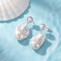 925 Silver Natural Freshwater Baroque Pearl Drop Earrings Gold Plated Hypoallergenic Dangle 5
