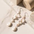 925 Sterling Silver Freshwater Baroque Pearl Long Drop Dangle Earrings Hypoallergenic 3