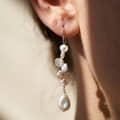 925 Sterling Silver Freshwater Baroque Pearl Long Drop Dangle Earrings Hypoallergenic 4