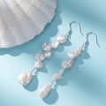 925 Sterling Silver Freshwater Baroque Pearl Long Drop Dangle Earrings Hypoallergenic 5