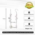 925 Sterling Silver Freshwater Baroque Pearl Long Drop Dangle Earrings Hypoallergenic 6