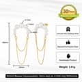 925 Sterling Silver Natural Freshwater Pearl 14K Gold Plated Double Chain Tassel Drop Earrings 6
