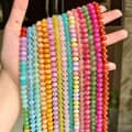 Colorful Gemstone Beaded Necklace, Natural Stone Waterproof Stainless Steel 2