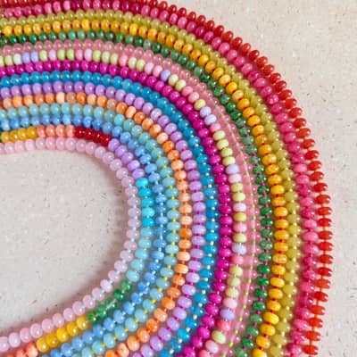 Colorful Gemstone Beaded Necklace, Natural Stone Waterproof Stainless Steel detail 3