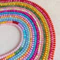 Colorful Gemstone Beaded Necklace, Natural Stone Waterproof Stainless Steel 3