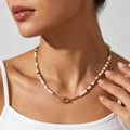 Freshwater Pearl Turquoise Necklace, Stainless Steel Natural Stone OT Clasp 2