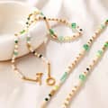 Freshwater Pearl Turquoise Necklace, Stainless Steel Natural Stone OT Clasp 5