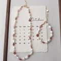 Strawberry Crystal Baroque Pearl Necklace Creative Design Beaded Bracelet Set 2