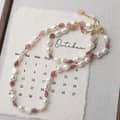Strawberry Crystal Baroque Pearl Necklace Creative Design Beaded Bracelet Set 5