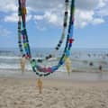 Boho Handmade Multicolor Natural Stone Bead Choker, Non-Tarnish Stainless Steel Fish Charm 3
