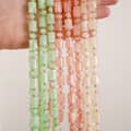 Boho Handmade Stainless Steel Cylinder Stone Bead Necklace, Multicolor Gemstone Beaded 4