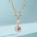 Baroque Freshwater Pearl Necklace, 18K PVD Colorfast Y-Shaped Pearl Teardrop 316 Stainless Steel 1
