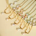Stainless Steel 18K Gold Cross Charm Necklace With Freshwater Pearl Drop Choker, Dainty Stackable Boho 1