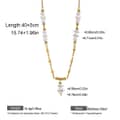 Stainless Steel 18K Gold Cross Charm Necklace With Freshwater Pearl Drop Choker, Dainty Stackable Boho 6