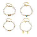 Vintage Style Freshwater Pearl Natural Stone Bracelet Stainless Steel 18K Gold Handmade Beads Bracelet 6