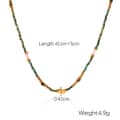 Multicolor Stone Beaded Necklace With Gold Spacers, Non-Tarnish Waterproof Stainless Steel Handmade Boho 6