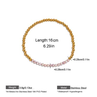 Freshwater Pearl Bracelet Handmade Beaded Gold Silver Stainless Steel Dainty Stackable detail 5