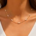 18K Gold PVD Stainless Steel Freshwater Real Pearl Necklace, Elegant Fringe Pearl Drop Pendant 3