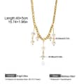 18K Gold PVD Stainless Steel Freshwater Real Pearl Necklace, Elegant Fringe Pearl Drop Pendant 6