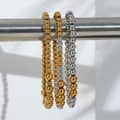 Gold Silver Beaded Bracelets Stainless Steel PVD Coated Waterproof Stretch 2