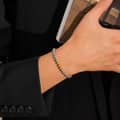 Gold Silver Beaded Bracelets Stainless Steel PVD Coated Waterproof Stretch 4