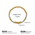 Gold Silver Beaded Bracelets Stainless Steel PVD Coated Waterproof Stretch 6