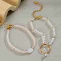 Natural Lavender Freshwater Pearl Bracelet Rice Shape Purple Pearl 18K Gold Real Pearl 2