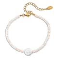 Natural Lavender Freshwater Pearl Bracelet Rice Shape Purple Pearl 18K Gold Real Pearl 4