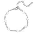 Freshwater Pearl Paperclip Chain Bracelet Stainless Steel Beaded Link Waterproof and Colorfast 3