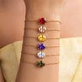 Oval Gemstone Birthstone Bracelet 18K Gold Colorful Zircon Waterproof 316 Stainless Steel 1