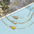 Oval Gemstone Birthstone Bracelet 18K Gold Colorful Zircon Waterproof 316 Stainless Steel 4