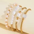 Real Pearl Bracelet Crystal Bead Rice Pearl Beaded Non-fading Handmade 1