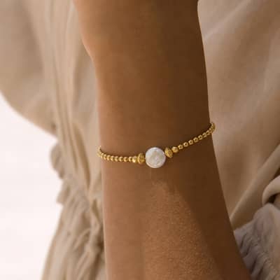 Real Pearl Bracelet Crystal Bead Rice Pearl Beaded Non-fading Handmade detail 3